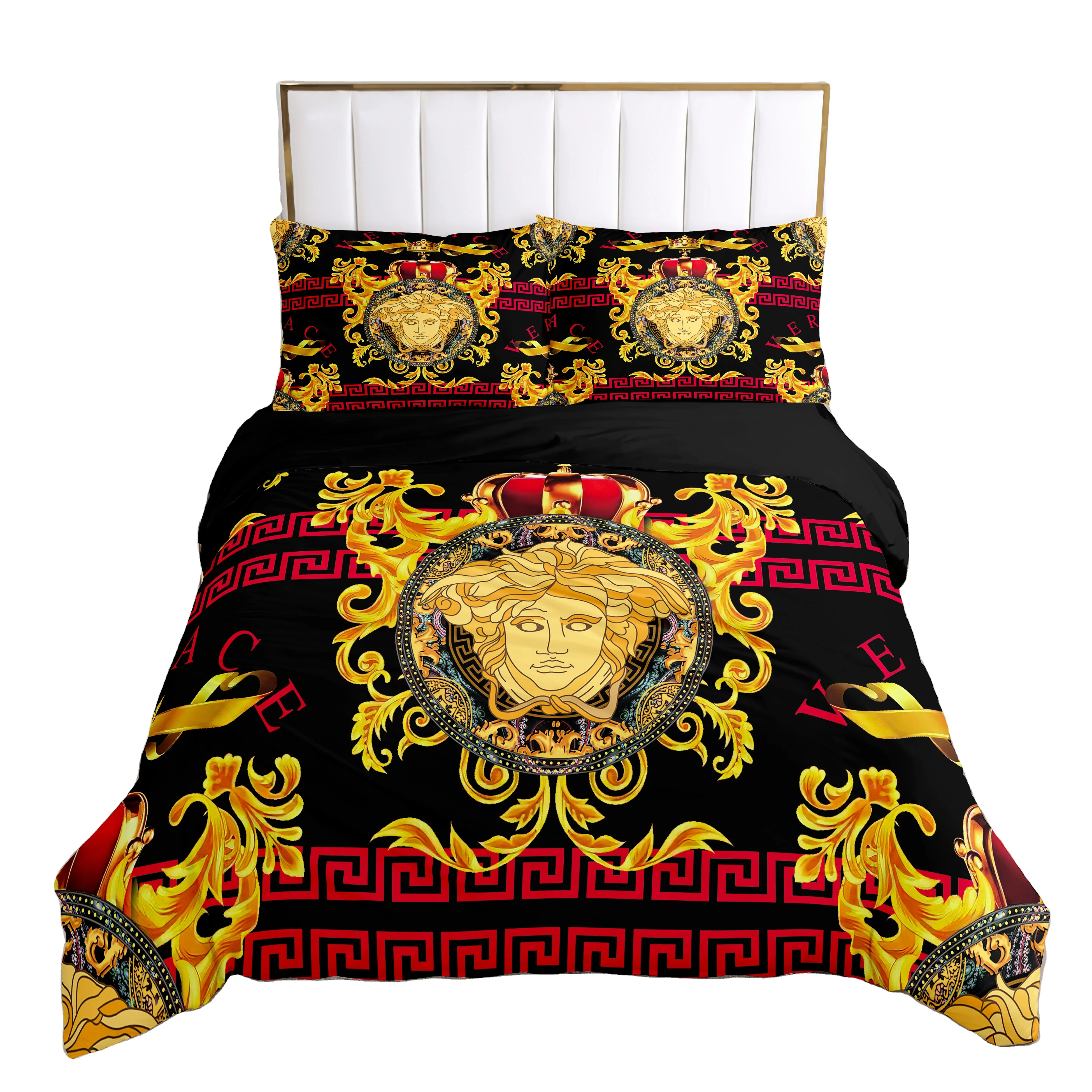High Quality 3D Printed 3 Pieces Bedding Sets King Size Comforter Luxury Duvet Cover Set For Bed