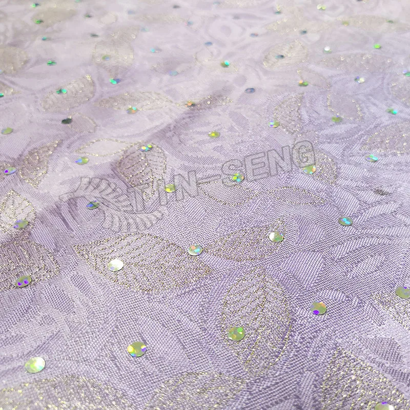 Lavender Acetate Jacquard Fabric for Evening Dress