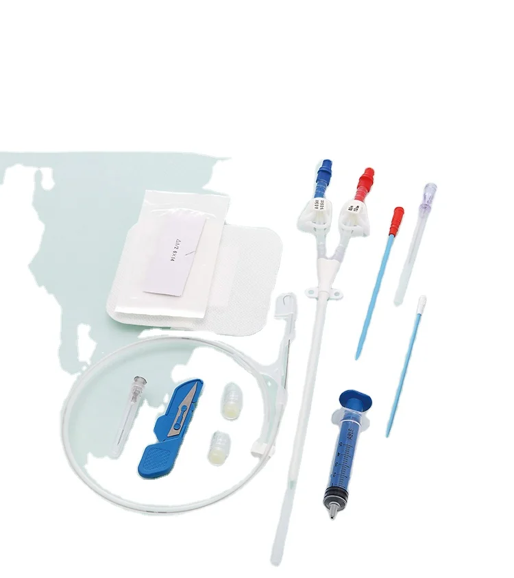 Medical dialysis kit Double Lumen jugular hemodialysis catheter