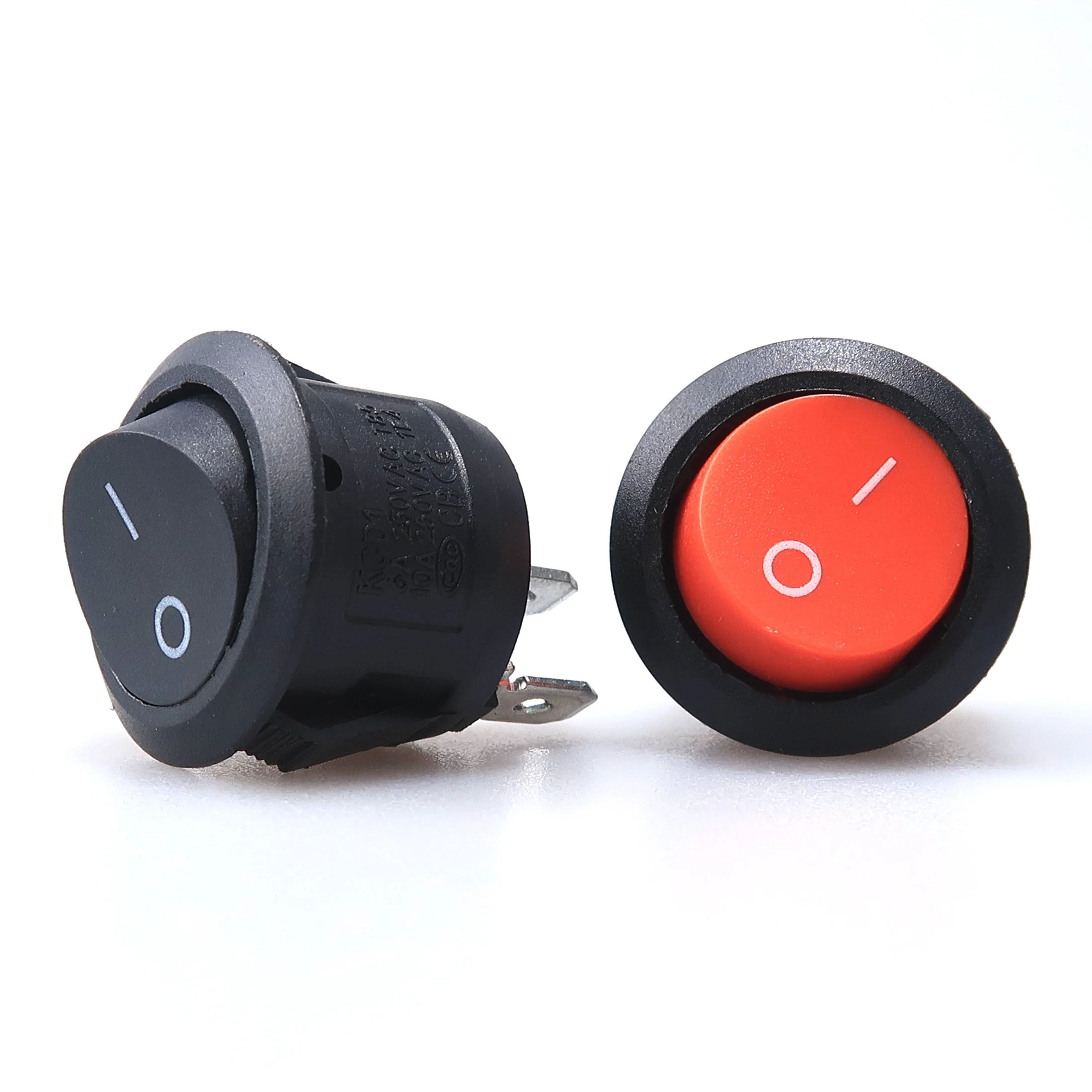 KCD1 6A 10A 250 красный и черный круглый безлампный переключатель