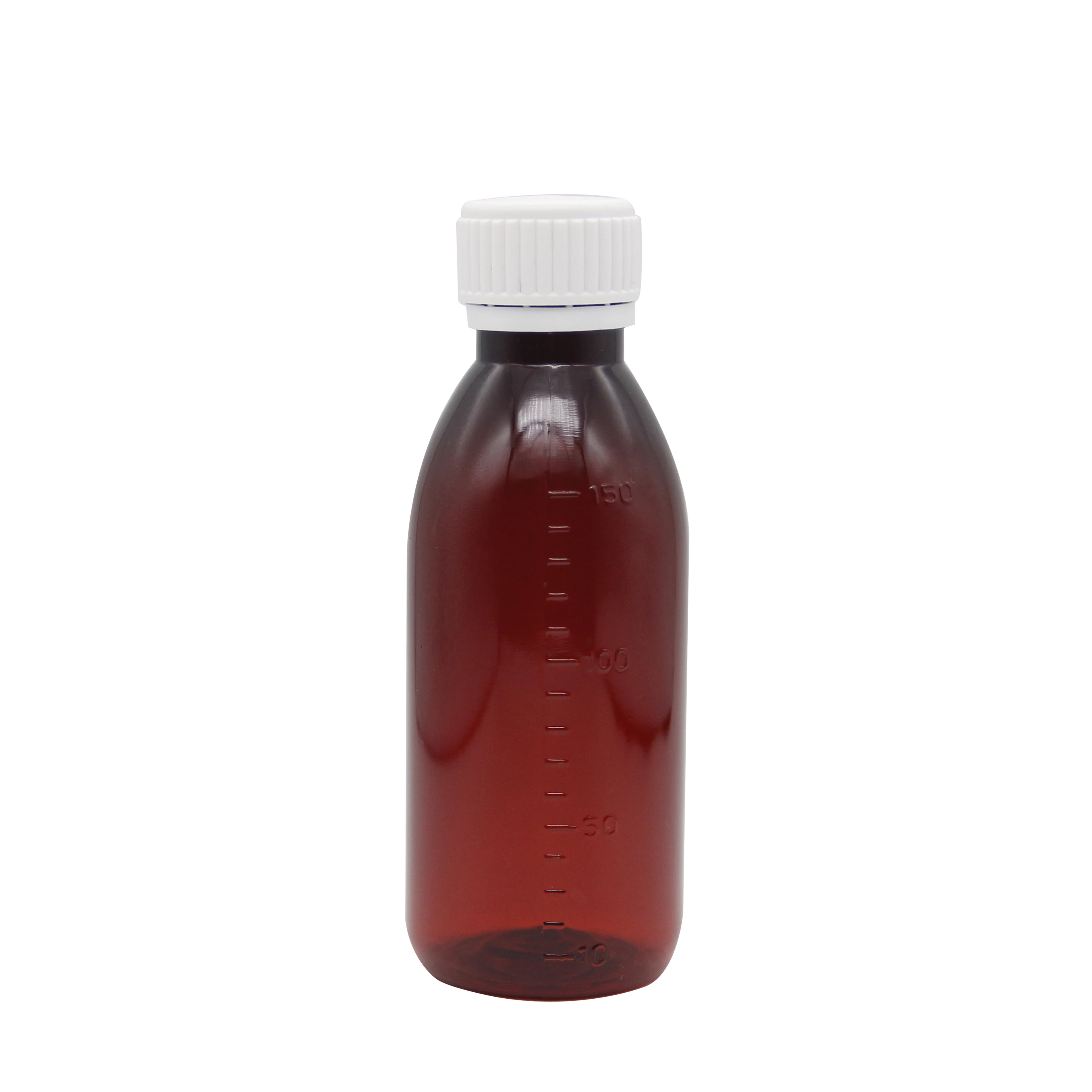 BPA-Free 150ml Amber PET Lean Empty Cough Syrup Bottle With Tamper Proof Cap