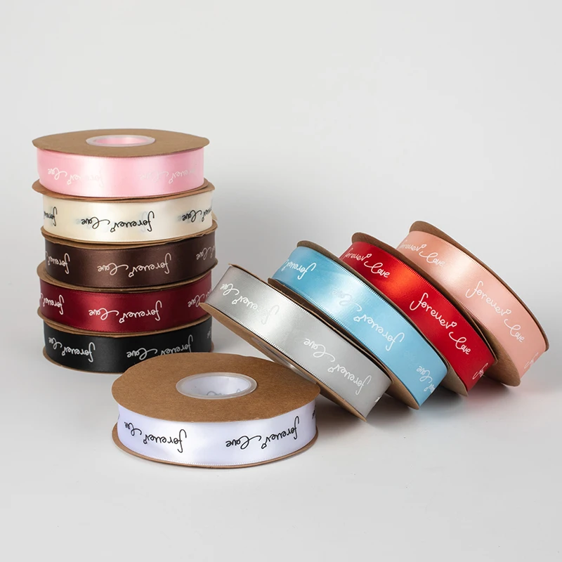 JOYWOOD 2.5CM Single Faced Satin Ribbon Gifts Tapes Wedding Wholesale Baking Flower Packing Rolls