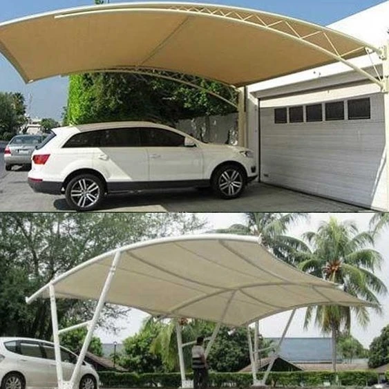 High Quality Custom PVDF PTFE Car Parking Shed Tensile Membrane Structure Waterproof Carports For Car Parking