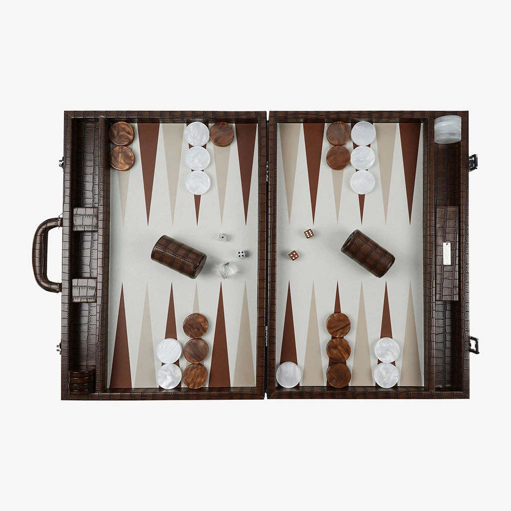 Professinal luxury hand made leather backgammon dice cup set