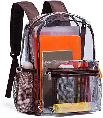 Clear Backpack Heavy Duty PVC Transparent Backpack with Reinforced Strap for College Workplace