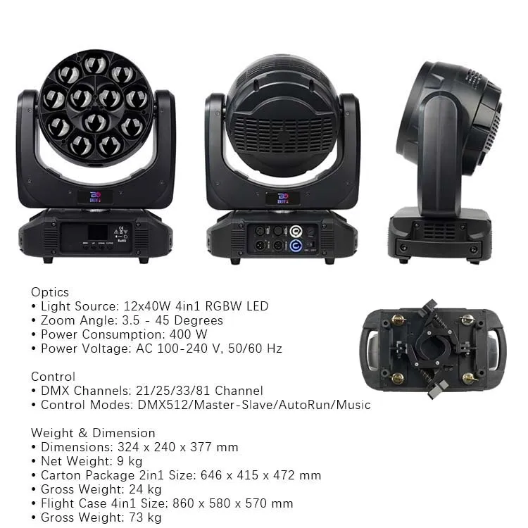 12*40 bee eye pixel control stage lights DJ equipment for disco party club bar dj show stage lighting