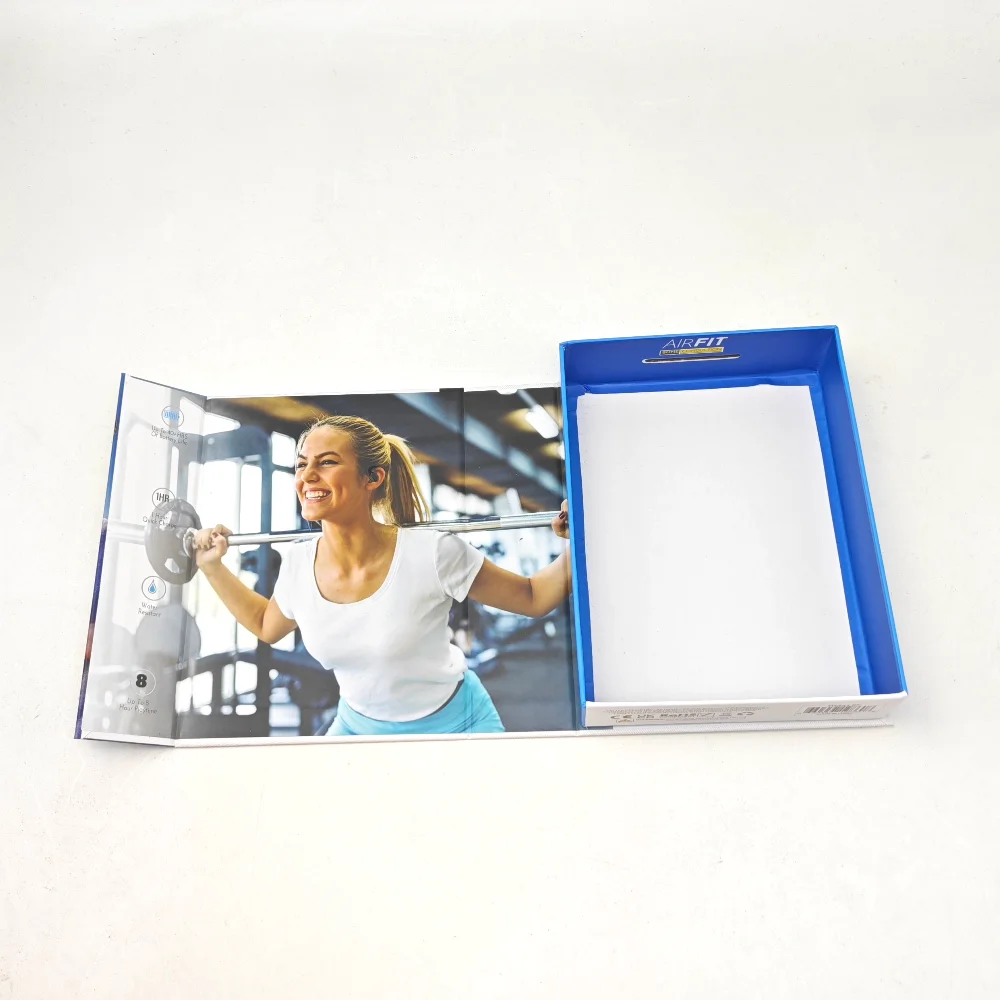 Custom Logo 4 CMYK Flip Cover Box Earphone Packaging Box with Magnet