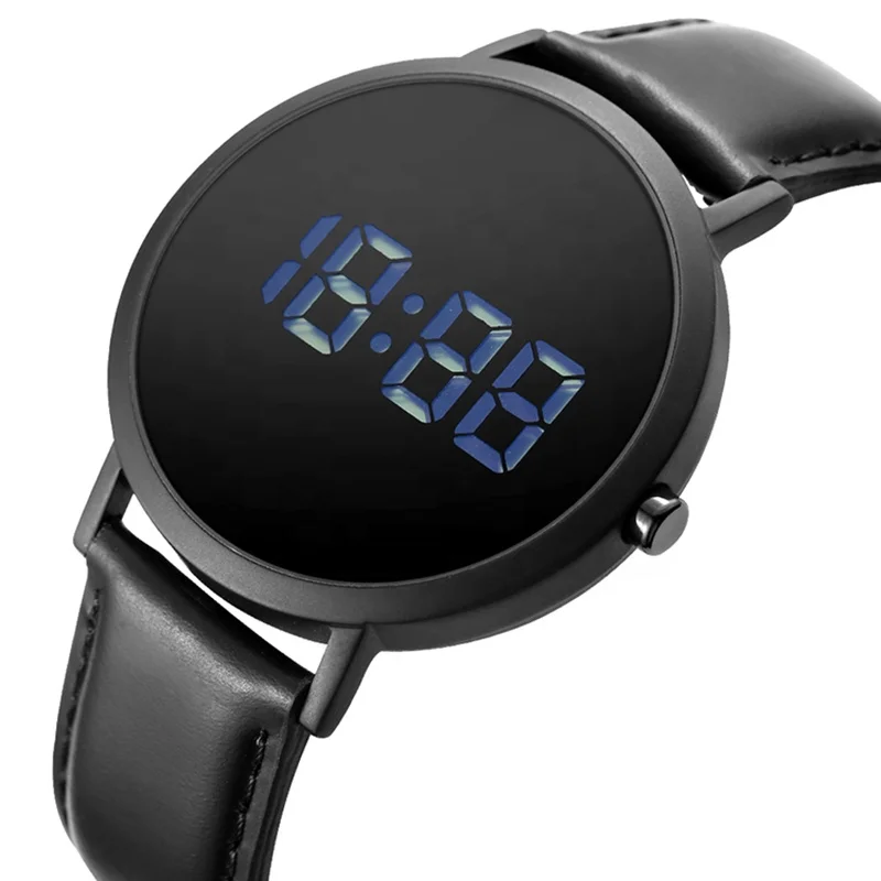 Watch Case 24 Hour LCD Display Digital Watches 316L Stainless Steel Men ETA OEM Logo Sapphire Crystal,hardened Mineral Glass