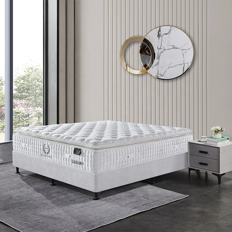 Pillow Top Luxury Hotel king memory foam pocket spring bed mattress King size orthopedic mattress
