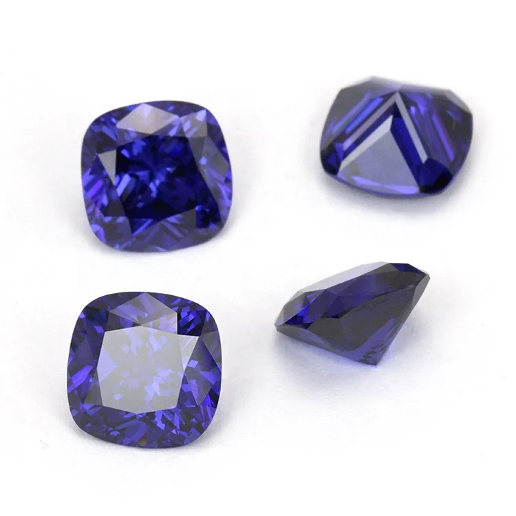 Wuzhou gems AAAAA Tanzanite 5*5-9*9mm loose cubic zirconia stones cushion cut for jewelry