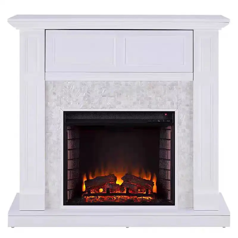 European Fireplace with Mantel 20~240V LED flame effect wall recessed electric fireplace fireplace mantle
