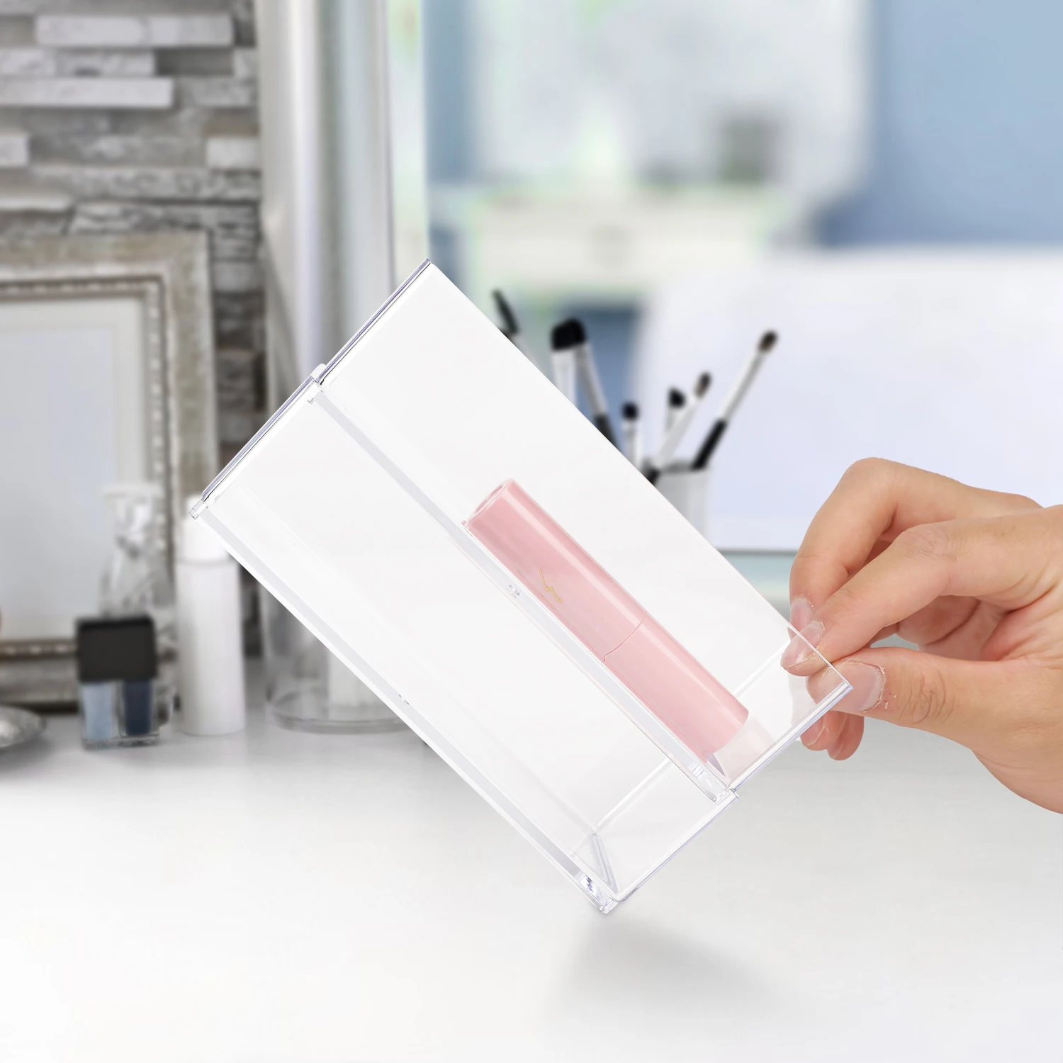 16Pcs Clear Drawer Organizer Plastic Desk Tray for Makeup Kitchen Utensils Jewelries and Gadgets