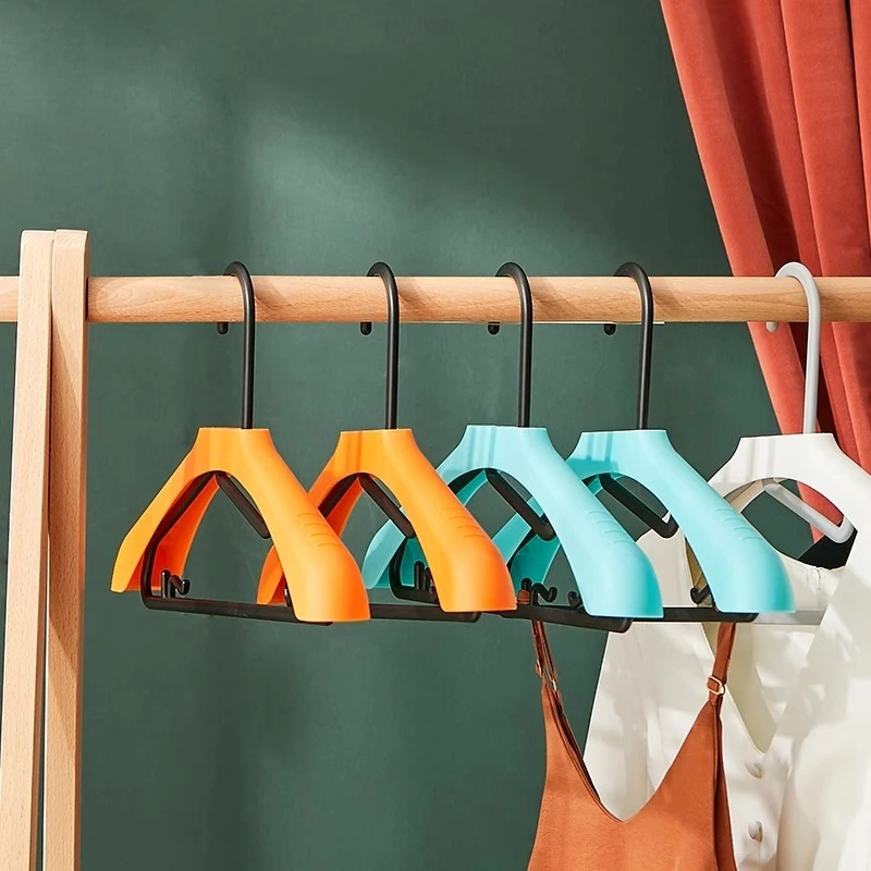 Wide shoulder hanger Blue 10 pieces Home drying rack multi-clip hook telescopic clothes socks storage rack