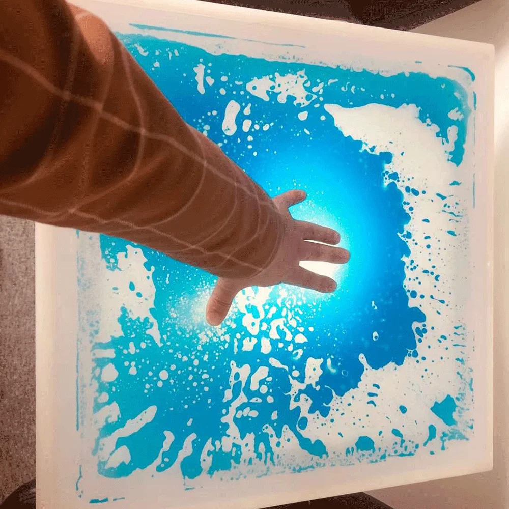 New Mini Modern Appearance Decorative Rechargeable Led Liquid Coffee Table Colorful Gel Filled Liquid Lava Table Top