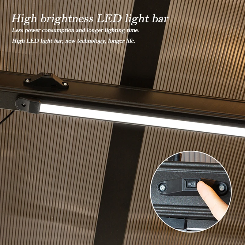 Hot Sale 3 Seats Garden Swing Set with Solar Energy Light Metal Balcony Canopy Patio Swing