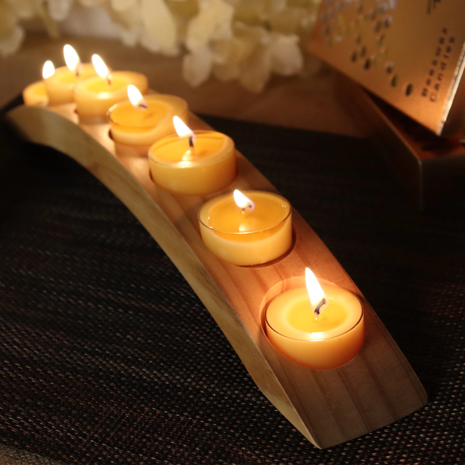12pcs Pure Natural Beeswax Tealight Candles Organic Candle Natural Scent Smokeless Clean Burning Decor Beeswax Candle with Box