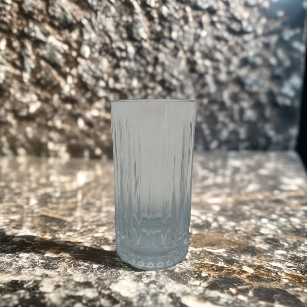 Ribbed Borosilicate Whisky Glass Mug Hand-Cut Vertical Striped Ripple Tumble Water Beer Drinking Durable Elegant Drink Cup