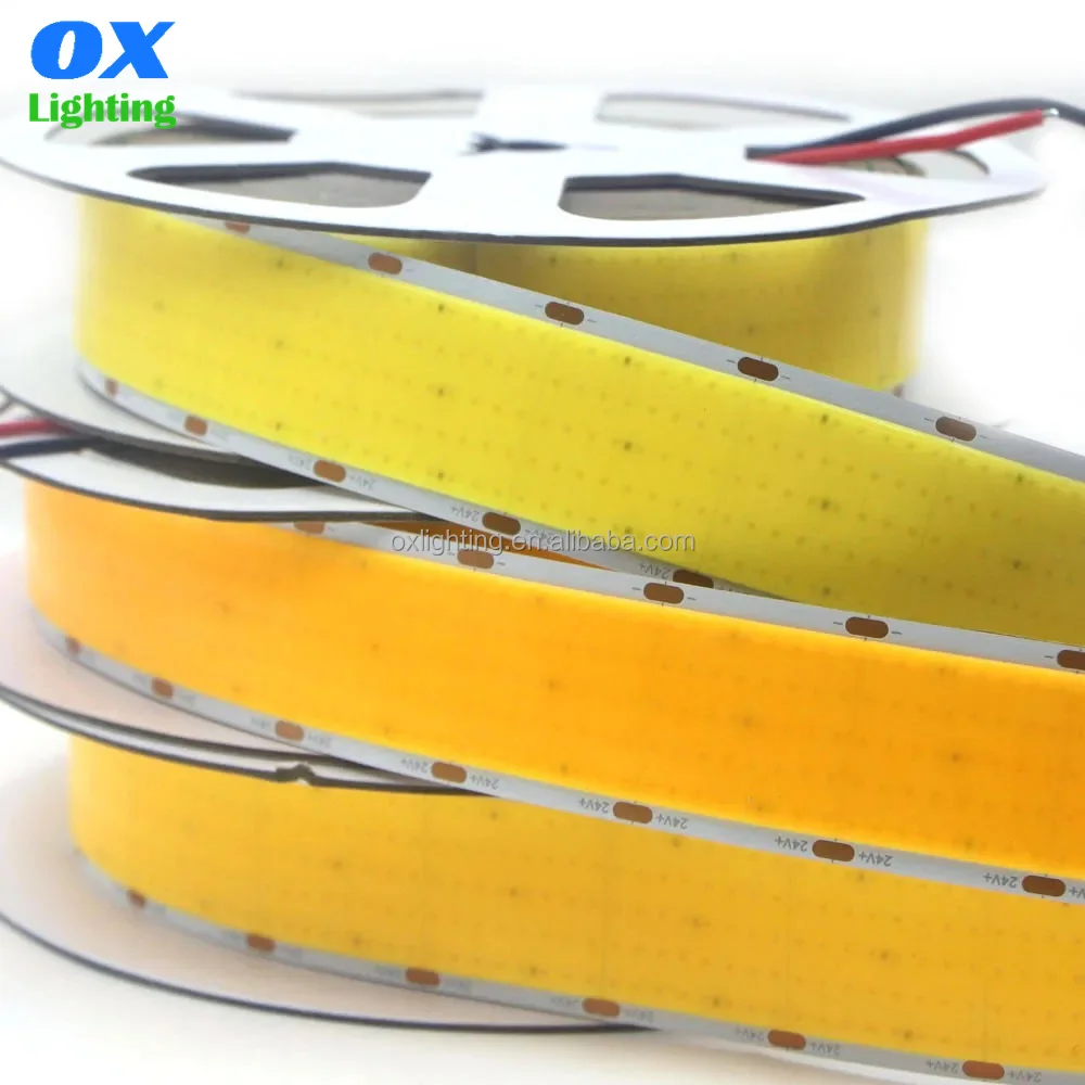 4600lm Ultra High Brightness 30mm 600 Chip RA90 24V Wide High Power FPC3000k 4000k 6500k COB LED Strip Light