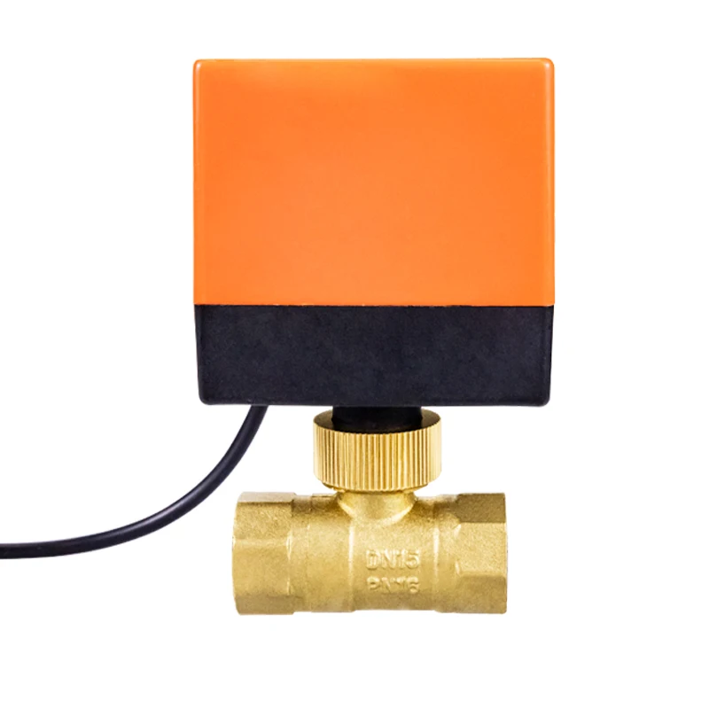 Tmok AC220V 110V 24V DN15-DN25 Three Wires Two Control 2 Way Electric Motorized Brass Ball Valve with Actuator