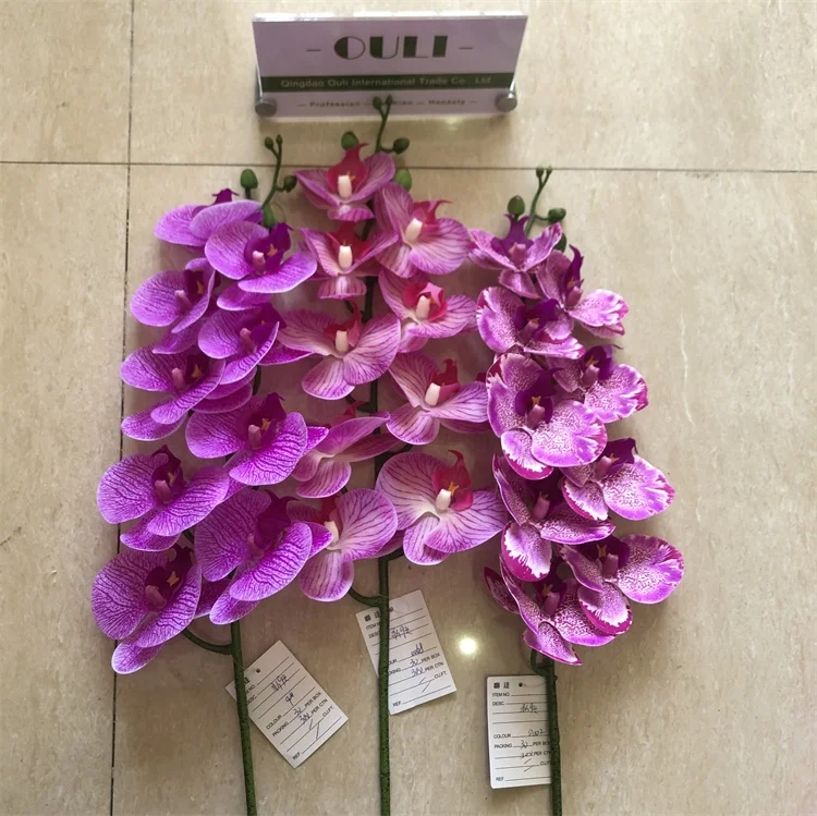 D1043 Single Stem Hand-feel Artificial Orchid In Pot For Decor