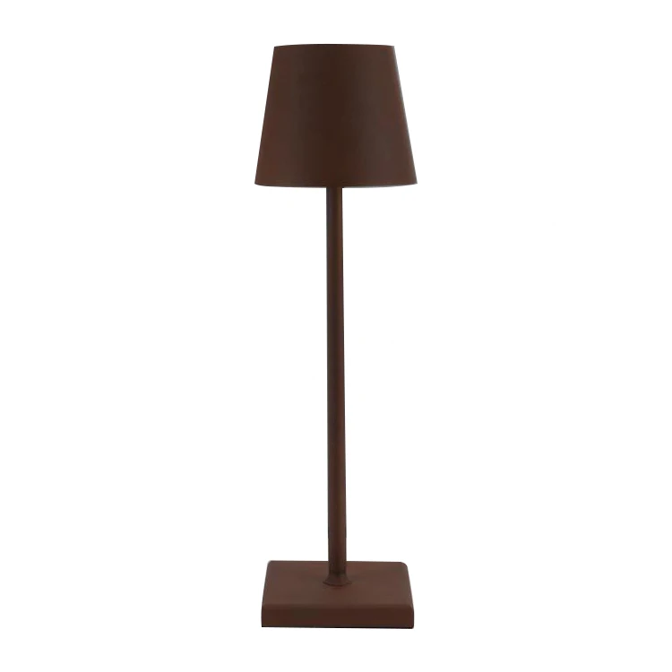 No Flicker Restaurant Led Candle Lamp Brown Color Desk Hotel Metal Table Lamp with touch button