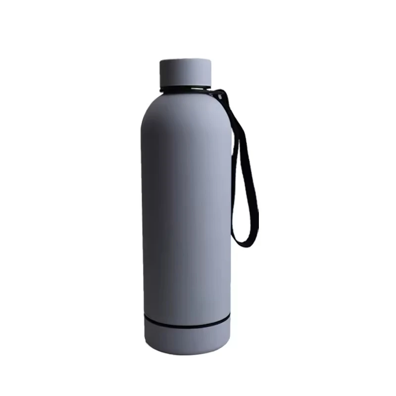 500Ml Narrow Mouth Sports Double Wall Stainless Steel Vacuum Flask  Water Bottle With Strap Filter