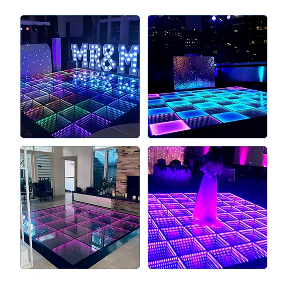 SP dance floor 50x50cm 3d infinity mirror led dance floor wedding white dance floor
