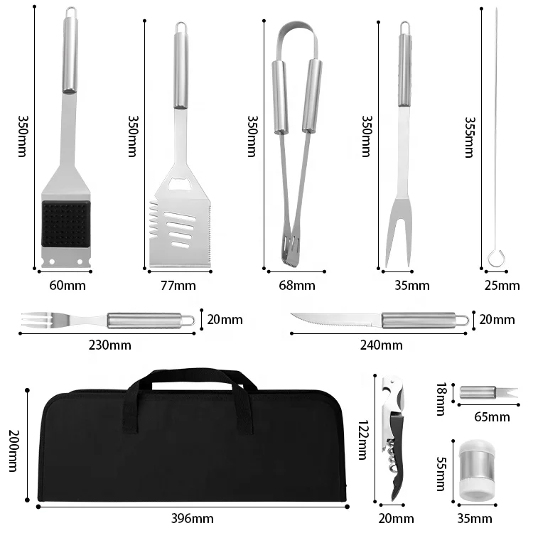Stainless Steel BBQ Tools Grill Accessories Heavy Duty Outdoor BBQ Set Tool grill kit Barbecue Grill BBQ Tools Set