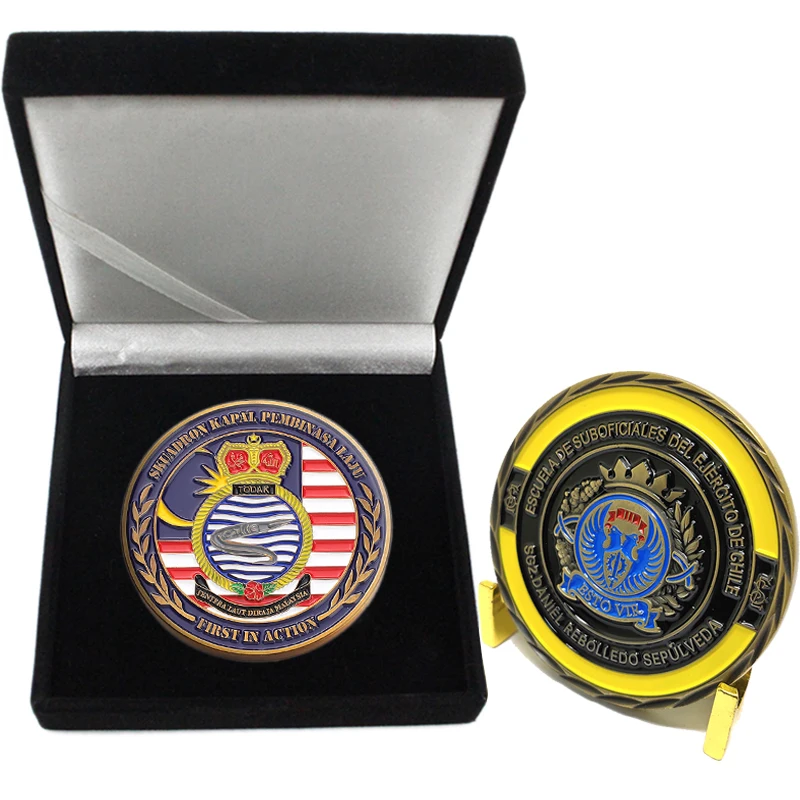 Factory Supply Custom 3D 2D Coin Double-sided Metal Soft Enamel Uv Printing Challenge Coin Halloween Decor Coin