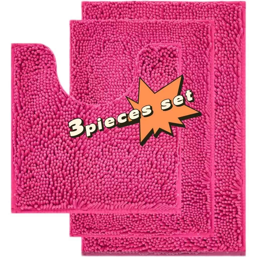 High Quality Chenille Bath Mat Shower Floor Rug Anti Slip Shaggy Luxury Microfiber Chenille Absorbent Bathroom Mat