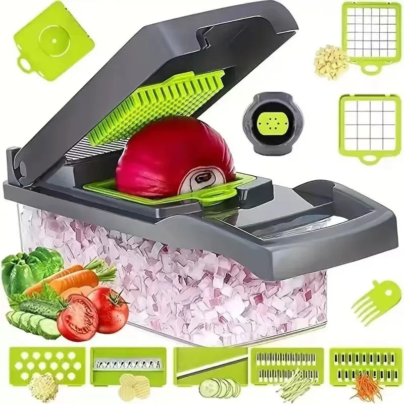 Multifunctional Kitchen Grater Vegetable Spiral Cutter Chopper Food Choppers Vegetable Spiralizer With 14 Sets and 16 Sets