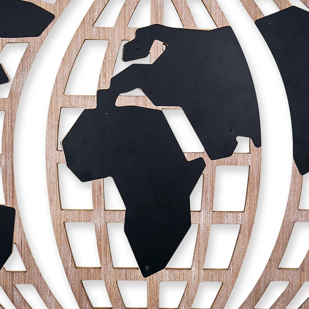 Amazon Hot Selling Nordic Custom Mdf 3 Panel Sets Wooden Wall World Map Wall Art Craft Home Decor