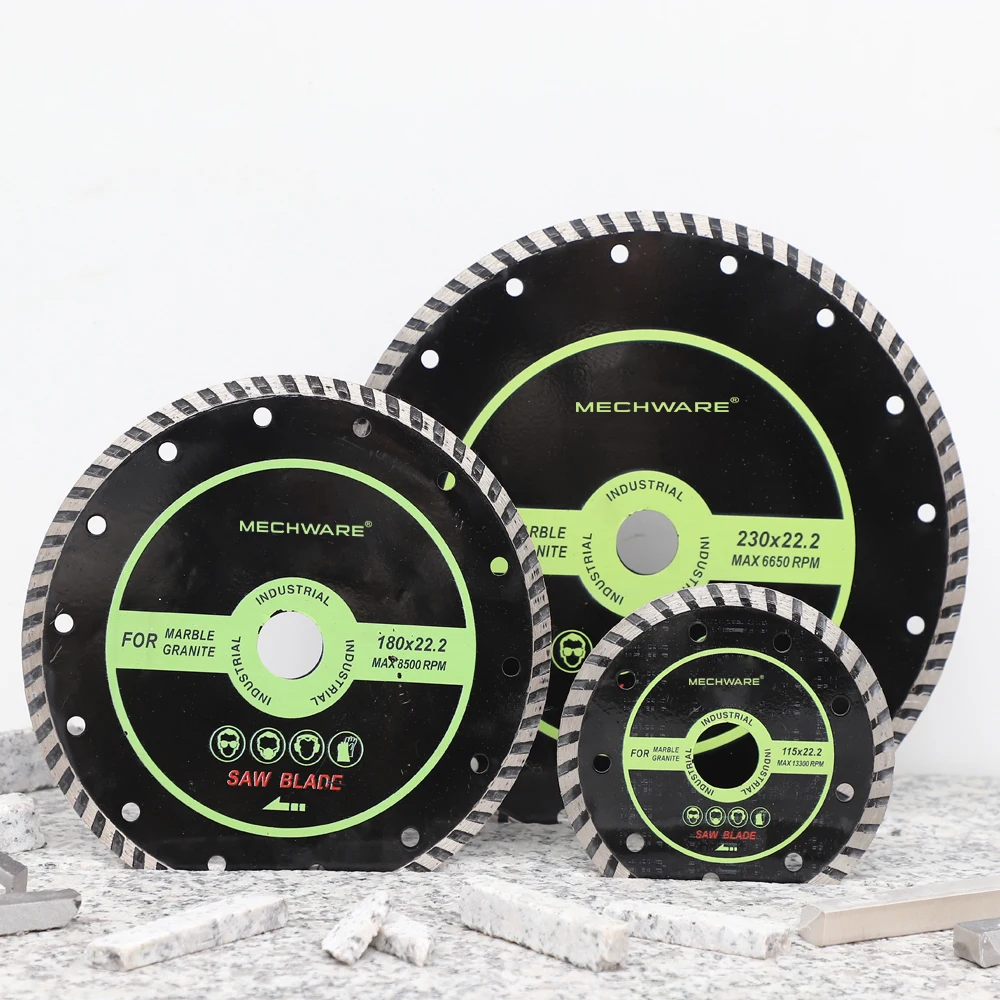 MECHWARE Concrete Grinder Diamond Saw Blade Wide Teeth Turbo Cutting Disc 125mm Marble Blade Segment Diamond Tools for Tiles