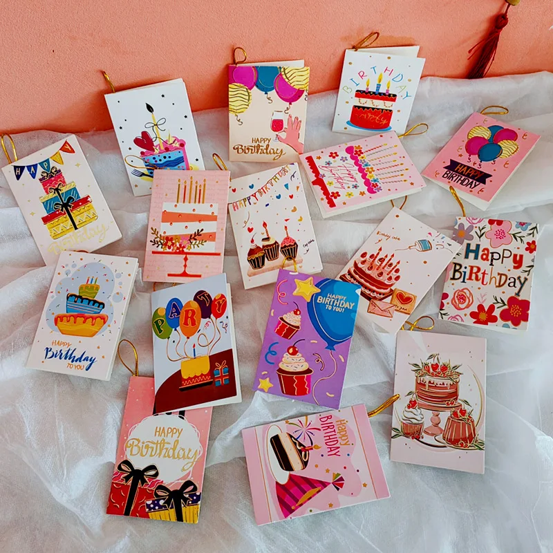 Birthday card Premium Letter Greeting Message Thank You card Send Gift Florist Cake shop decorated small card