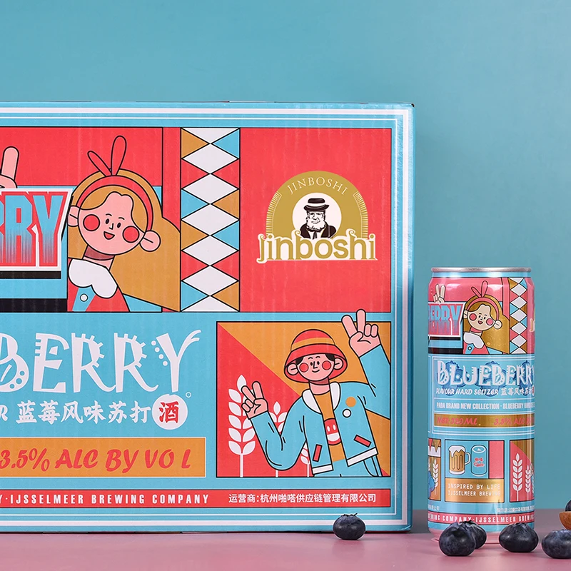 High Quality Customized Logo 330ml 33cl Canned Juice Fruit Soft Cocktail Drink Craft Wheat Lager Flavor Beer