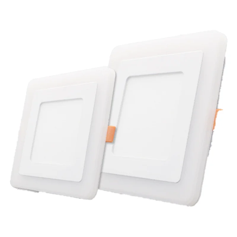 Hot Selling Aluminum Round Square SMD Double Color Recessed Square LED Slim Panel Light