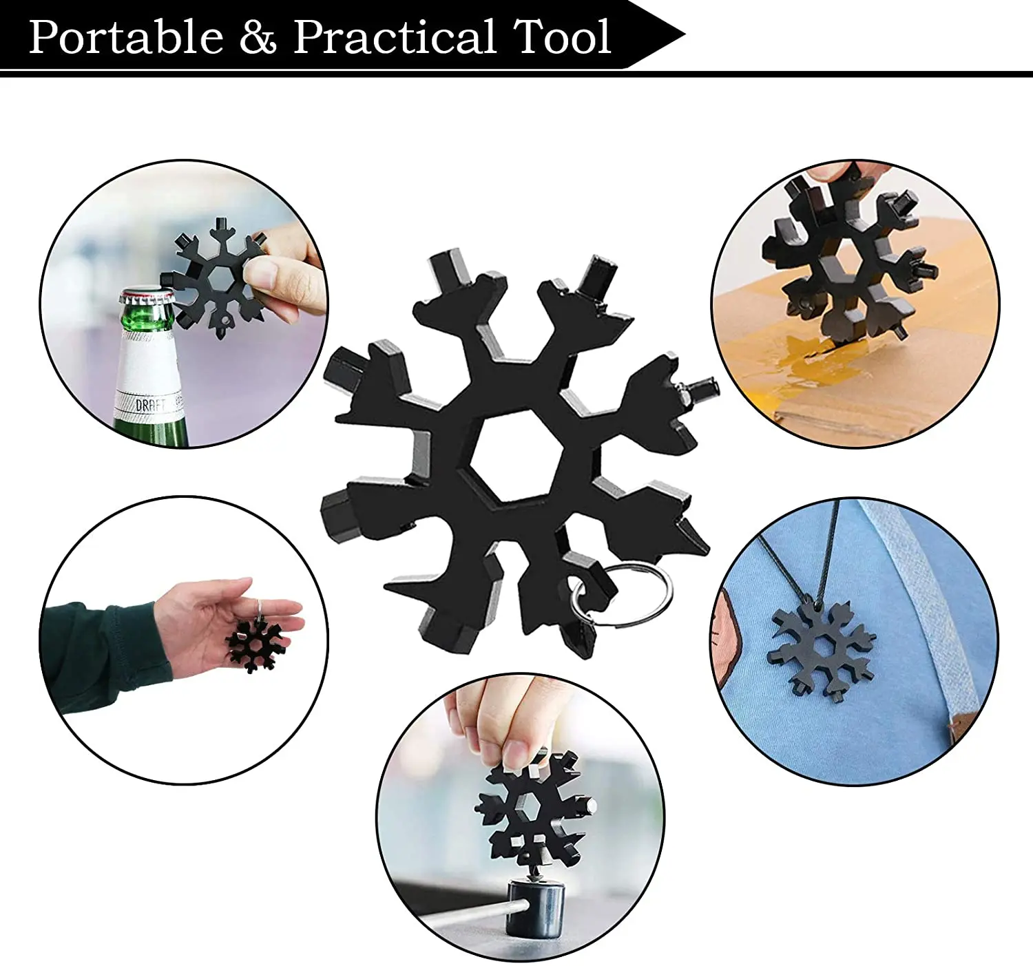 18 in 1 Snowflake Multi Tool Stainless Steel Snowflake Handy Tool Keychain Tool Screwdriver Tactical multiTool