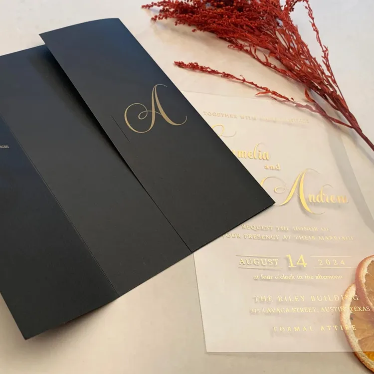 Top Grade Luxury Acrylic Wedding Invitation Card Lucite Acrylic Invitations Card For Weddings