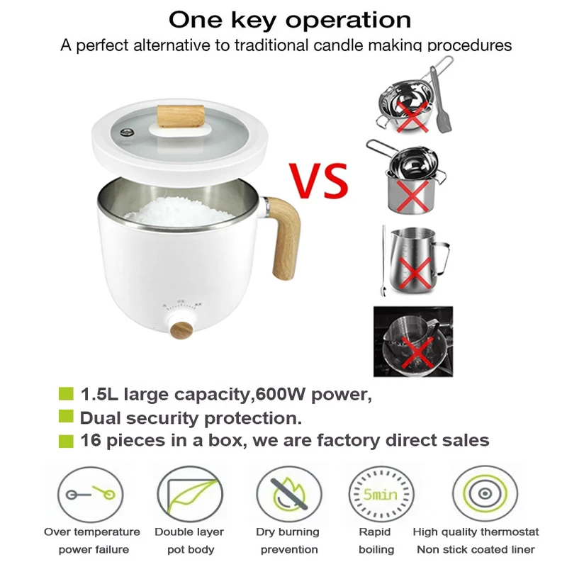 Small 1.5l Professional Electric Candle Wax Melter Machine Heater Wax Warmer