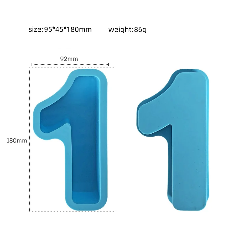 Large Size Arabic Number Numeral Mold Epoxy Resin Silicone moulds Home Decoration cake cooking birthday Party Decoration Mold