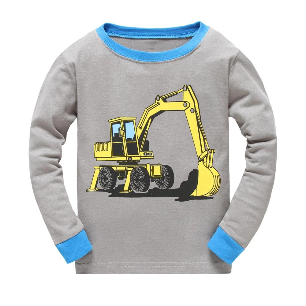 Custom Cartoon Print Boys Pajamas Long Sleeve And Pants Kids Winter