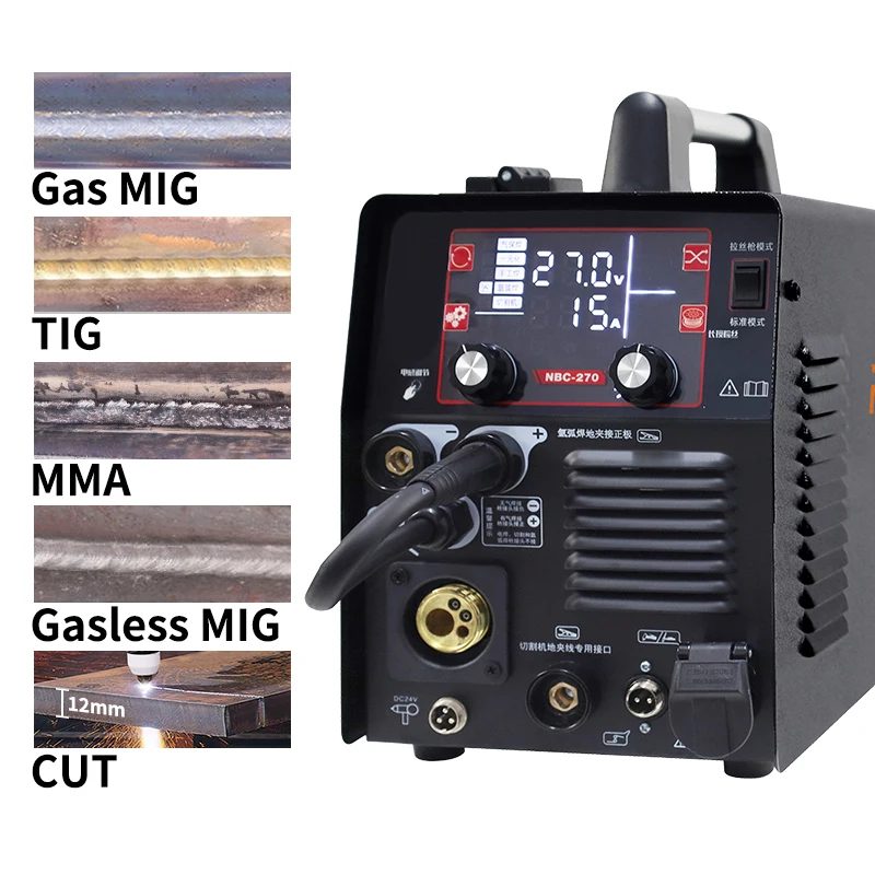 160Amp 220V 380V dual voltage portable CO2 no gas gasless MIG/MMA/TIG/CUT welding machine 5 in 1 multifunctional welders