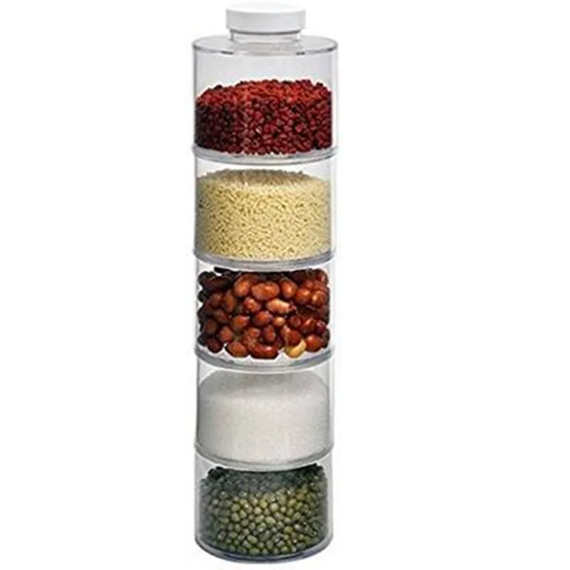 New hot selling tower-shaped seasoning jar Transparent stackable seasoning bottle Spice storage box tower type