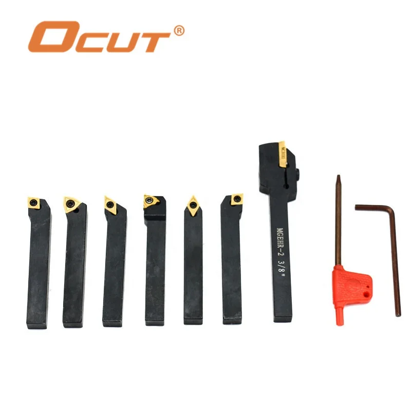 7pcs 3/8 inch indexable carbide turning tool Lathe Boring Bar Turning Tool Holders Set With 7pcs Carbide Inserts and Wrenches