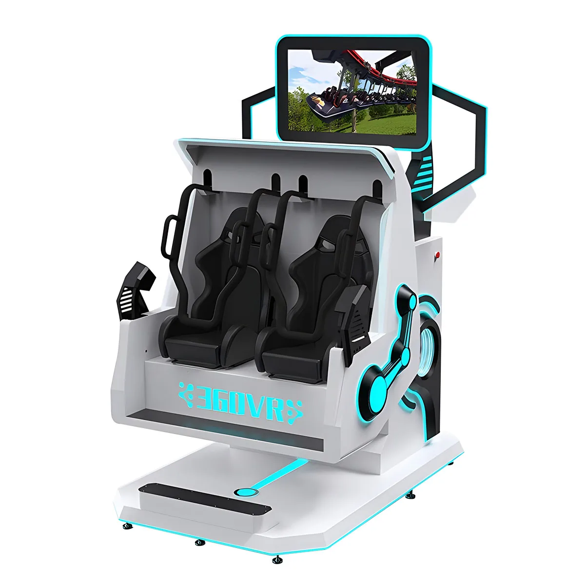 9D VR Virtual Reality Game Machine 2 Seats Roller Coaster Simul Capsule 360 Degree Arcade Game Dubai VR Cinema