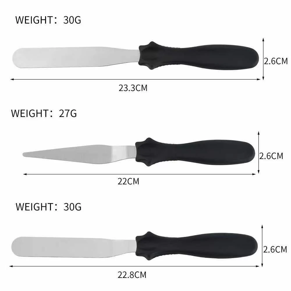 Hot Sell Three-piece Household Baking Tool Stainless Steel Butter Cake Decorating