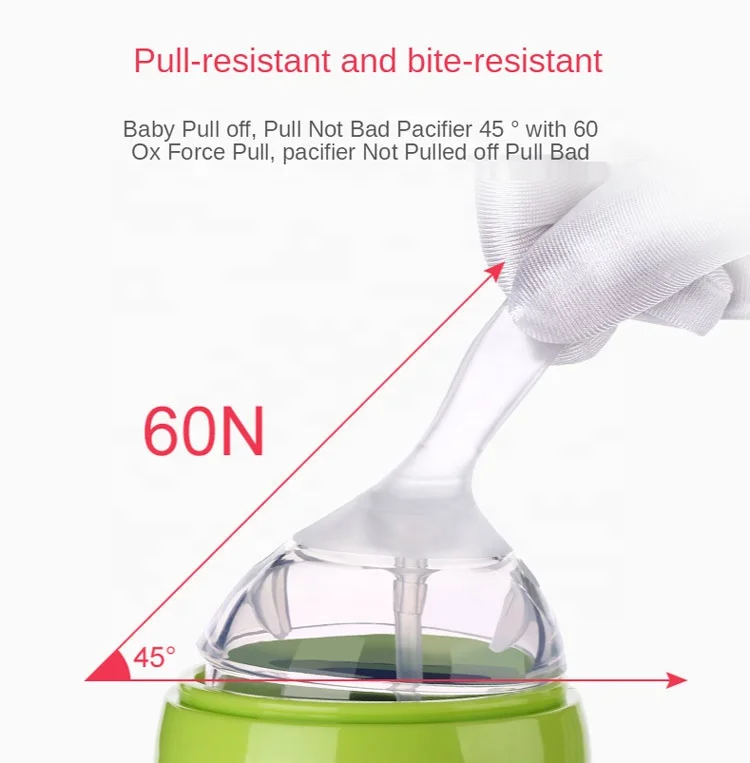 
BPA Free Food Grade Manufacturer Soft Silicone Milk Feeding Baby Bottle 