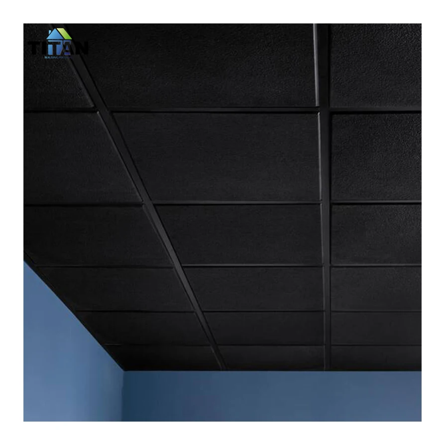 600 X 1200 Plafond Suspendu Acoustic Suspended Black Mineral Fiber Ceiling Tiles