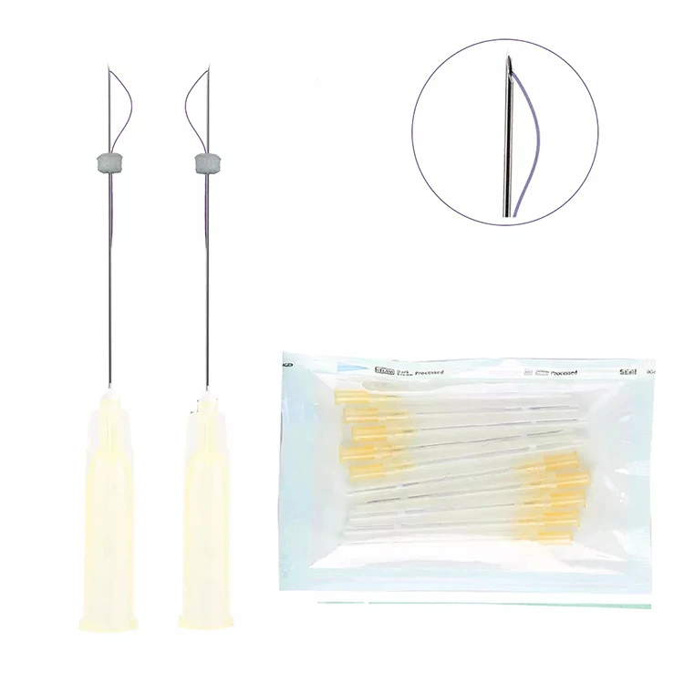 Buy High Quality Wrinkle Removal Pdo Thread Mono 27g 60mm Spiral Thread Lift Needle For Skin Use