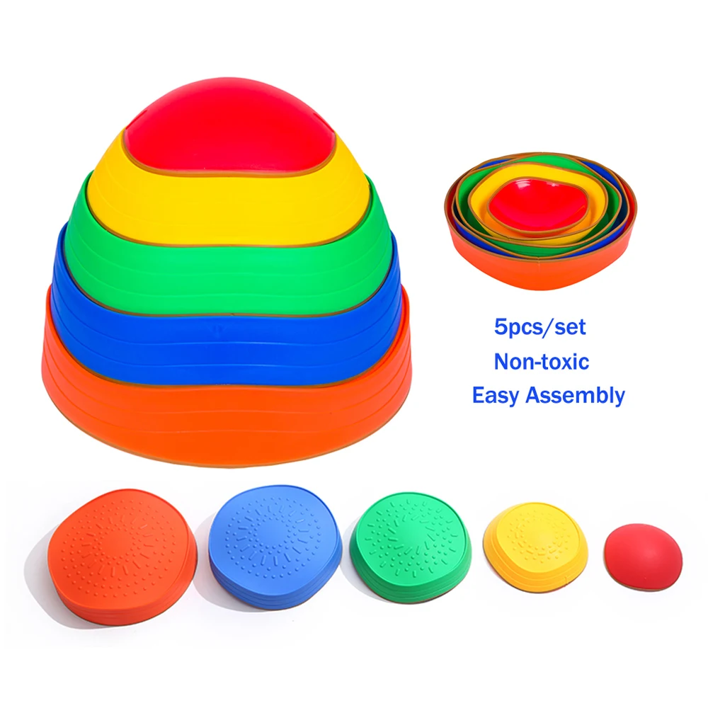 Amazon supplier Coordination Gymnastics Set Non-Slip Stackable Wave Blocks balance stepping stones toys for autistic kids